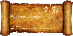 Vittman Zsombor névjegykártya